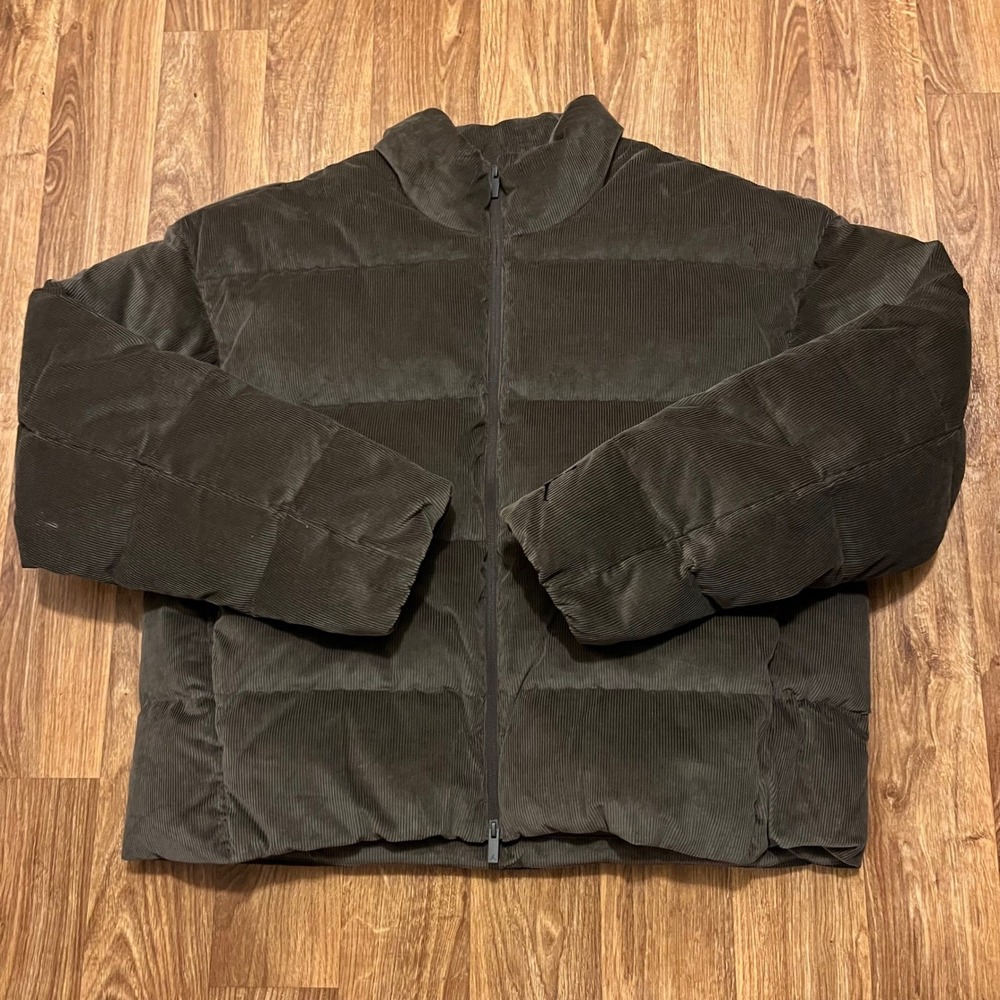 Jordan Jacket Men XL Brown Corduroy Puffer Flight Full Zip HV0536-237 Heavy